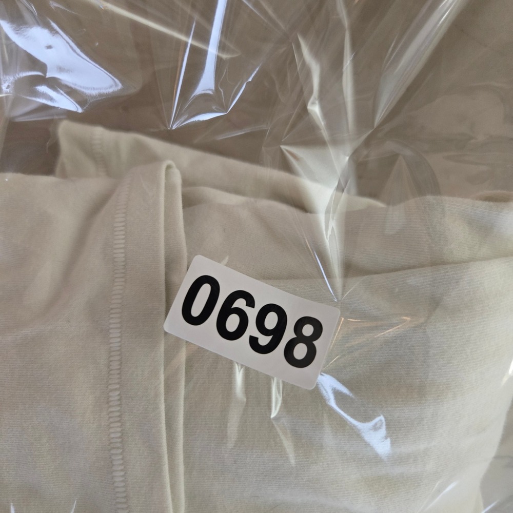 SKIMS Sz 2X Cotton Jersey Long Sleeve T Shirt Color Bone Stretchy Crew Neck - Picture 8 of 8